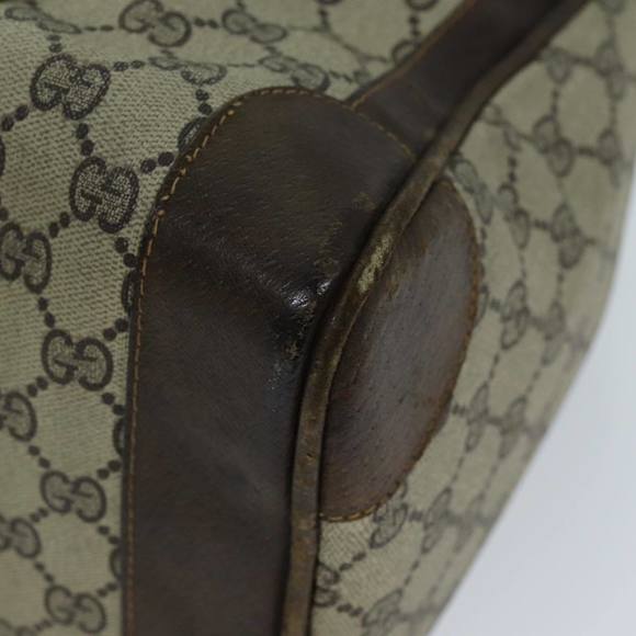 GUCCI GG Canvas Web Sherry Line Hand Bag PVC Beige Green Red Auth 73093 - Picture 15 of 16